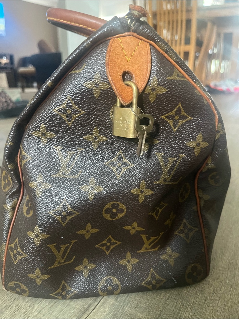 Louis Vuitton Speedy Monogram Canvas Travel Bag in Brown and Tan - Picture 5 of 16